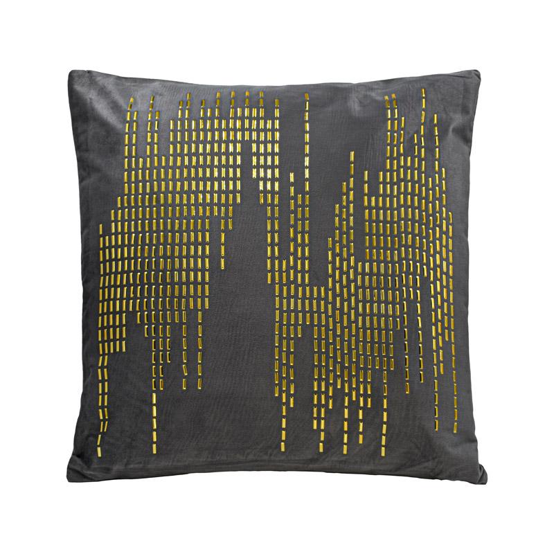 ΔΙΑΚΟΣΜΗΤΙΚΟ ΜΑΞΙΛΑΡΙ Fylliana ΓΚΡΙ-ΧΡΥΣΟ ΧΡΩΜΑ 45x45x10εκ