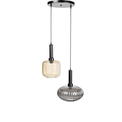 ΔΙΦΩΤΟ ΚΡΕΜΑΣΤΟ ΦΩΤΙΣΤΙΚΟ ΟΡΟΦΗΣ Fylliana ΦΙΜΕ-AMBER Ε27 26x16εκ & 18x15εκ