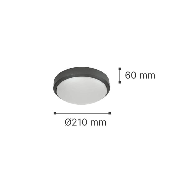 it-Lighting Echo LED 15W 3CCT Outdoor Ceiling Light Grey D:21cmx6cm (80300230)