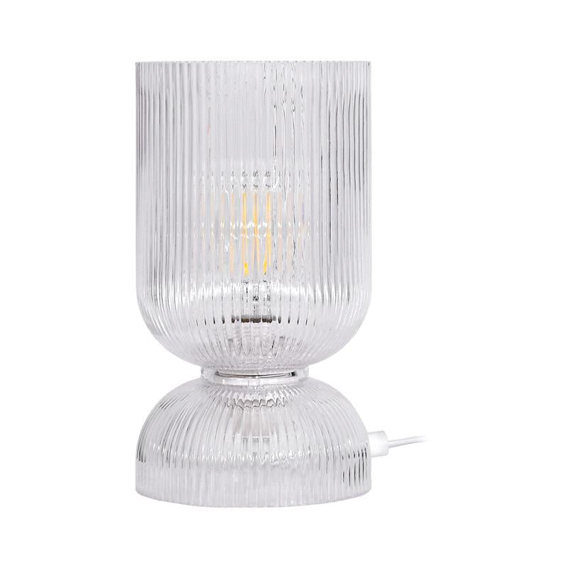 ΓΥΑΛΙΝΗ ΕΠΙΤΡΑΠΕΖΙΑ ΛΑΜΠΑ Fylliana FL24673 ΔΙΑΦΑΝΟ ΧΡΩΜΑ 12x29εκ Ε27