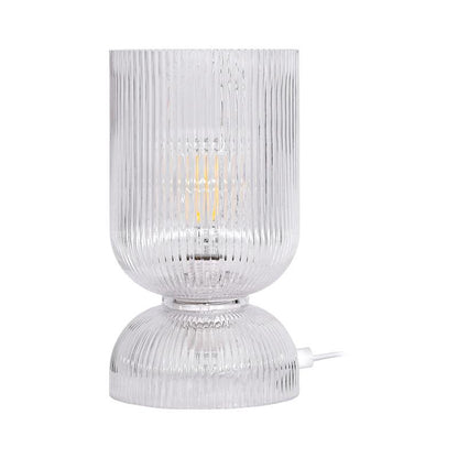 ΓΥΑΛΙΝΗ ΕΠΙΤΡΑΠΕΖΙΑ ΛΑΜΠΑ Fylliana FL24673 ΔΙΑΦΑΝΟ ΧΡΩΜΑ 12x29εκ Ε27