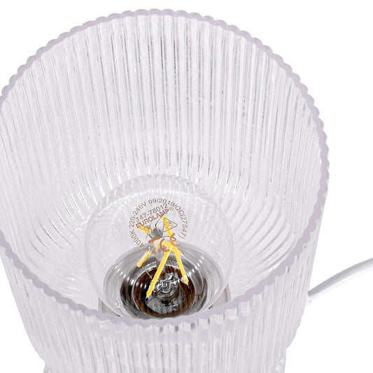 ΓΥΑΛΙΝΗ ΕΠΙΤΡΑΠΕΖΙΑ ΛΑΜΠΑ Fylliana FL24673 ΔΙΑΦΑΝΟ ΧΡΩΜΑ 12x29εκ Ε27