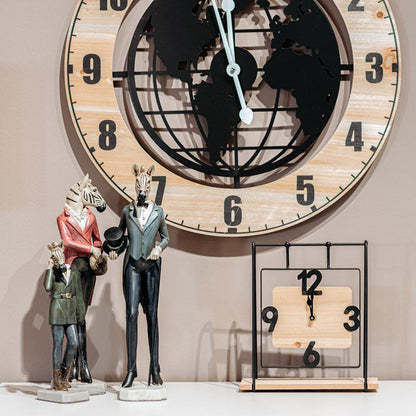 ΕΠΙΤΡΑΠΕΖΙΟ ΡΟΛΟΙ Fylliana "Swing" NATURE ΞΥΛΟ-ΜΕΤΑΛΛΟ 23.5x8x25.5εκ sls