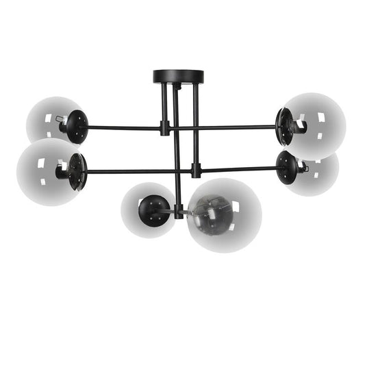 ΕΞΑΦΩΤΟ ΚΡΕΜΑΣΤΟ ΦΩΤΙΣΤΙΚΟ ΟΡΟΦΗΣ ΜΕΤΑΛΛΙΚΟ Fylliana ΜΑΥΡΟ-ΓΚΡΙ ΧΡΩΜΑ Ε14 75x40εκ