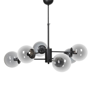 ΕΞΑΦΩΤΟ ΚΡΕΜΑΣΤΟ ΦΩΤΙΣΤΙΚΟ ΟΡΟΦΗΣ ΜΕΤΑΛΛΙΚΟ Fylliana ΜΑΥΡΟ-ΓΚΡΙ ΧΡΩΜΑ Ε14 80x60εκ