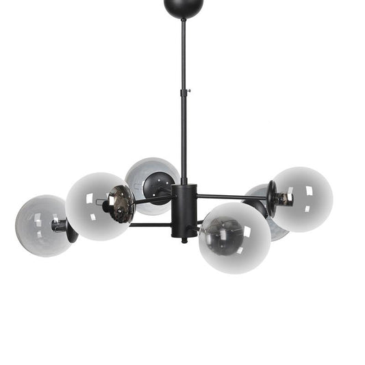 ΕΞΑΦΩΤΟ ΚΡΕΜΑΣΤΟ ΦΩΤΙΣΤΙΚΟ ΟΡΟΦΗΣ ΜΕΤΑΛΛΙΚΟ Fylliana ΜΑΥΡΟ-ΓΚΡΙ ΧΡΩΜΑ Ε14 80x60εκ