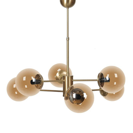 ΕΞΑΦΩΤΟ ΚΡΕΜΑΣΤΟ ΦΩΤΙΣΤΙΚΟ ΟΡΟΦΗΣ ΜΕΤΑΛΛΙΚΟ Fylliana ΜΠΡΟΝΖΕ-ΜΕΛΙ ΧΡΩΜΑ Ε14 80x60εκ