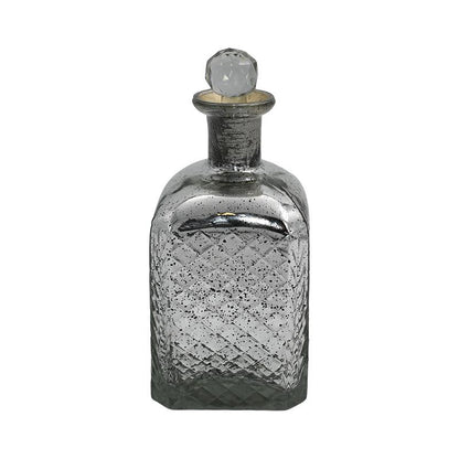 ΓΥΑΛΙΝΗ ΔΙΑΚΟΣΜΗΤΙΚΗ ΚΑΡΑΦΑ Fylliana FL3136 ΑΣΗΜΙ ΧΡΩΜΑ 10x10x25εκ