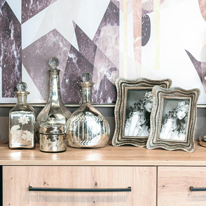 ΓΥΑΛΙΝΗ ΔΙΑΚΟΣΜΗΤΙΚΗ ΚΑΡΑΦΑ Fylliana FL31773 ΑΣΗΜΙ ΧΡΩΜΑ 15x9x25εκ