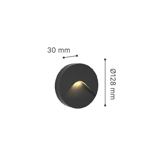 it-Lighting Horseshoe LED 2W 3CCT Outdoor Wall Lamp Grey D:12.8cmx3cm (80201930)