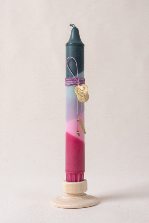 ΛΑΜΠΑΔΑ ΣΕ ΠΡΑΣΙΝΟ & ΦΟΥΞΙΑ ΧΡΩΜΑ ΜΕ ΜΕΤΑΛΛΙΚΟ ΔΙΑΚΟΣΜΗΤΙΚΟ - 020263