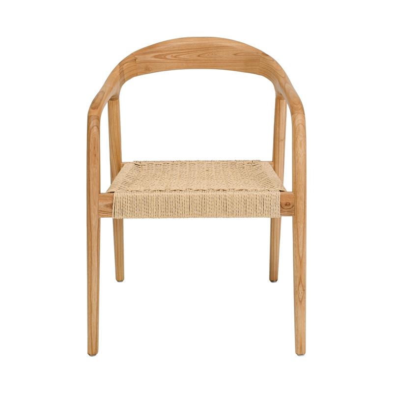 ΚΑΡΕΚΛΑ ΑΠΟ ΜΑΣΙΦ ΞΥΛΟ ASH WOOD ΜΕ ΜΠΡΑΤΣΑ Fylliana "Willow" ΦΥΣΙΚΟ ΧΡΩΜΑ 56x56x78εκ