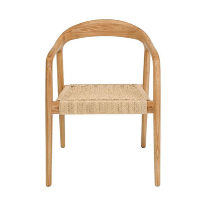 ΚΑΡΕΚΛΑ ΑΠΟ ΜΑΣΙΦ ΞΥΛΟ ASH WOOD ΜΕ ΜΠΡΑΤΣΑ Fylliana "Willow" ΦΥΣΙΚΟ ΧΡΩΜΑ 56x56x78εκ