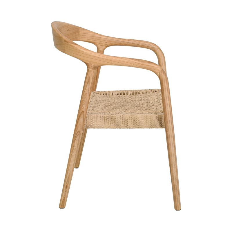 ΚΑΡΕΚΛΑ ΑΠΟ ΜΑΣΙΦ ΞΥΛΟ ASH WOOD ΜΕ ΜΠΡΑΤΣΑ Fylliana "Willow" ΦΥΣΙΚΟ ΧΡΩΜΑ 56x56x78εκ