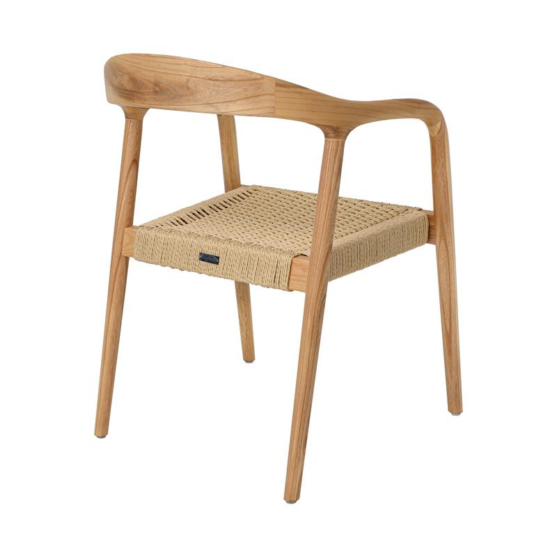 ΚΑΡΕΚΛΑ ΑΠΟ ΜΑΣΙΦ ΞΥΛΟ ASH WOOD ΜΕ ΜΠΡΑΤΣΑ Fylliana "Willow" ΦΥΣΙΚΟ ΧΡΩΜΑ 56x56x78εκ