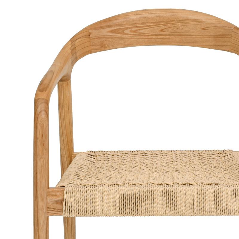 ΚΑΡΕΚΛΑ ΑΠΟ ΜΑΣΙΦ ΞΥΛΟ ASH WOOD ΜΕ ΜΠΡΑΤΣΑ Fylliana "Willow" ΦΥΣΙΚΟ ΧΡΩΜΑ 56x56x78εκ