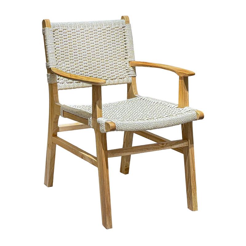 ΚΑΡΕΚΛΑ ΑΠΟ ΜΑΣΙΦ ΞΥΛΟ ΜΕ ΜΠΡΑΤΣΑ Fylliana "Zenia" ΦΥΣΙΚΟ ΧΡΩΜΑ 61x59x85εκ