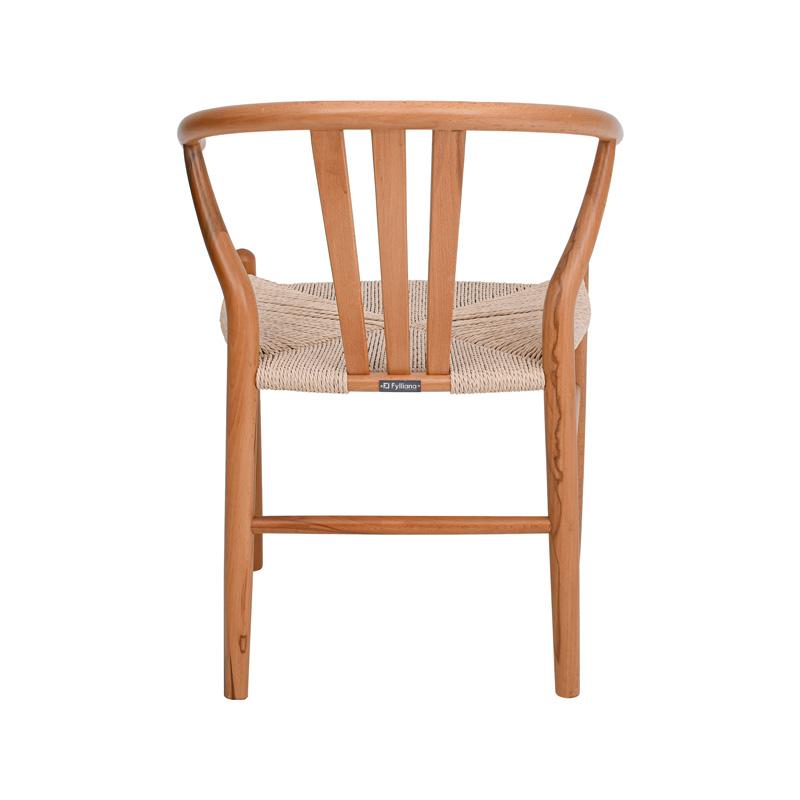 ΚΑΡΕΚΛΑ ΑΠΟ ΜΑΣΙΦ ΞΥΛΟ ΟΞΙΑΣ ΜΕ ΜΠΡΑΤΣΑ Fylliana " Aspen" ΦΥΣΙΚΟ ΧΡΩΜΑ 52x56x76εκ