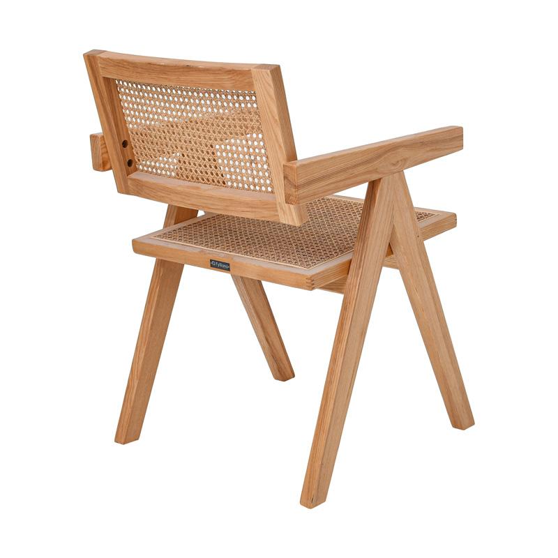 ΚΑΡΕΚΛΑ ΑΠΟ ΜΑΣΙΦ ΞΥΛΟ ΟΞΙΑΣ ΜΕ ΜΠΡΑΤΣΑ Fylliana "Evergreen" ΦΥΣΙΚΟ ΧΡΩΜΑ 52x59x80εκ