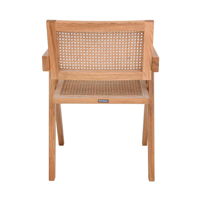 ΚΑΡΕΚΛΑ ΑΠΟ ΜΑΣΙΦ ΞΥΛΟ ΟΞΙΑΣ ΜΕ ΜΠΡΑΤΣΑ Fylliana "Evergreen" ΦΥΣΙΚΟ ΧΡΩΜΑ 52x59x80εκ