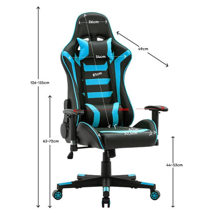 ΚΑΡΕΚΛΑ GAMING Fylliana SAR-1 ΜΑΥΡΟ-ΜΠΛΕ ΤΕΧΝΟΔΕΡΜΑ 64x53x135εκ