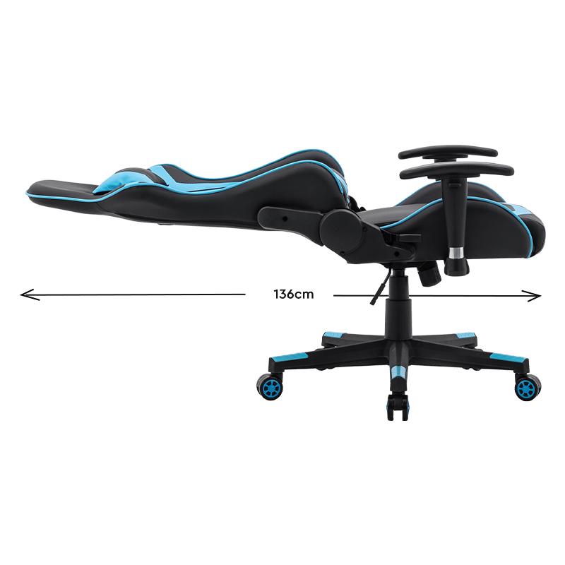 ΚΑΡΕΚΛΑ GAMING Fylliana SAR-1 ΜΑΥΡΟ-ΜΠΛΕ ΤΕΧΝΟΔΕΡΜΑ 64x53x135εκ