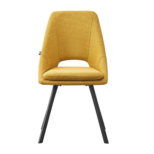 ΚΑΡΕΚΛΑ ΤΡΑΠΕΖΑΡΙΑΣ Fylliana FL5174 ΜΕ ΜΕΤΑΛΛΙΚΑ ΠΟΔΙΑ ΚΑΙ ΚΙΤΡΙΝΟ ΧΡΩΜΑ ΥΦΑΣΜΑΤΟΣ 56x48x85εκ