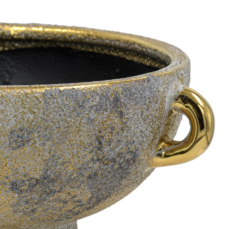 ΚΕΡΑΜΙΚΗ ΚΟΥΠ Fylliana FL135001 ΧΡΥΣΟ-ΓΚΡΙ 20x9εκ