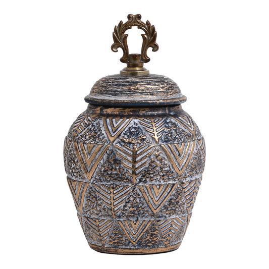 ΚΕΡΑΜΙΚΟ ΒΑΖΟ Fylliana 818685 ΓΚΡΙ-ΧΡΥΣΟ 18*12*28 sls