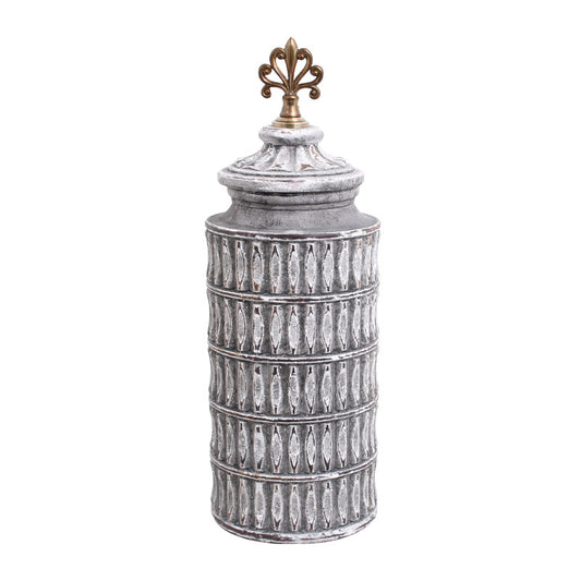 ΚΕΡΑΜΙΚΟ ΒΑΖΟ Fylliana 818694 ΓΚΡΙ-ΧΡΥΣΟ 16*16*47 sls