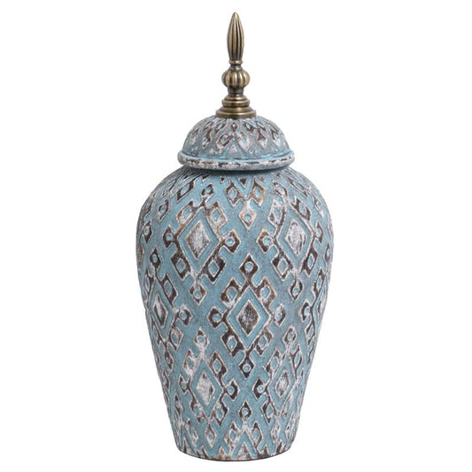 ΚΕΡΑΜΙΚΟ ΒΑΖΟ Fylliana 818690 ΜΠΛΕ 17*17*38 sls