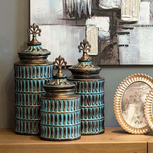 ΚΕΡΑΜΙΚΟ ΒΑΖΟ Fylliana 818694 ΜΠΡΟΝΖΕ 16x16x47εκ