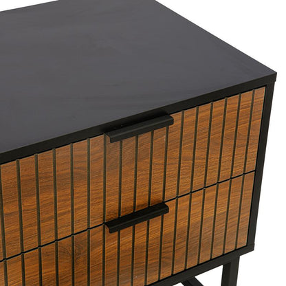 ΚΟΜΟΔΙΝΟ ΜΕ 2 ΣΥΡΤΑΡΙΑ Fylliana FL2405 ΜΑΥΡΟ-ΚΑΦΕ ΧΡΩΜΑ 48x40x60εκ