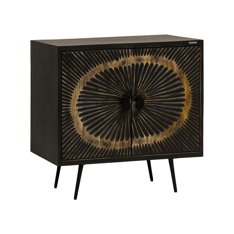 ΚΟΜΟΤΑ-ΜΠΟΥΦΕΣ Fylliana Kanpur ΜΑΥΡΟ ΧΡΩΜΑ ΜΕ ΕΦΕ ΠΑΛΑΙΩΣΗΣ ΧΡΩΜΑ 85x40x85εκ