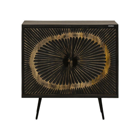 ΚΟΜΟΤΑ-ΜΠΟΥΦΕΣ Fylliana Kanpur ΜΑΥΡΟ ΧΡΩΜΑ ΜΕ ΕΦΕ ΠΑΛΑΙΩΣΗΣ ΧΡΩΜΑ 85x40x85εκ