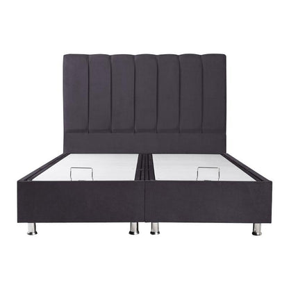 ΚΡΕΒΑΤΙ Elina ΓΚΡΙ ΜΕ ΑΠΟΘΗΚΕΥΤΙΚΟ ΧΩΡΟ 208x162x130εκ ΓΙΑ ΣΤΡΩΜΑ 160x200εκ