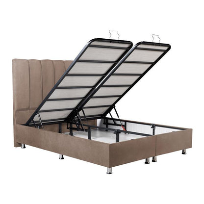 ΚΡΕΒΑΤΙ Elina ΜΠΕΖ ΜΕ ΑΠΟΘΗΚΕΥΤΙΚΟ ΧΩΡΟ 208x162x130εκ ΓΙΑ ΣΤΡΩΜΑ 160x200εκ