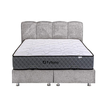ΚΡΕΒΑΤΙ Fylliana Edem ΓΚΡΙ ΜΕ ΑΠΟΘ ΧΩΡΟ 212x179x130εκ (160x200)