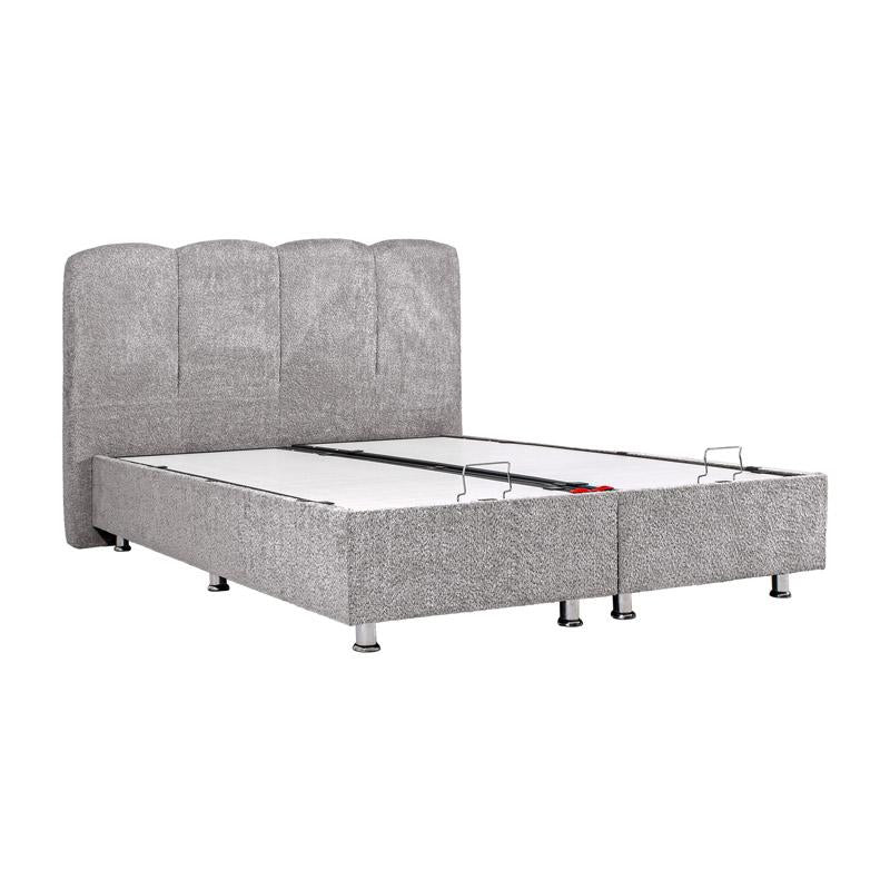 ΚΡΕΒΑΤΙ Fylliana Edem ΓΚΡΙ ΜΕ ΑΠΟΘ ΧΩΡΟ 212x179x130εκ (160x200)