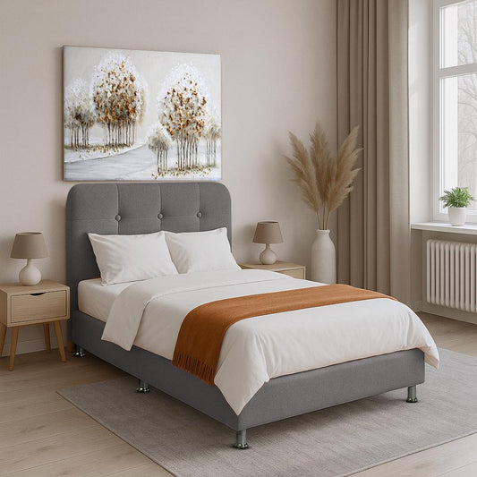 ΚΡΕΒΑΤΙ Fylliana Natalie ΓΚΡΙ ΜΕ ΑΠΟΘ ΧΩΡΟ 212x122x120 ΓΙΑ ΣΤΡΩΜΑ 120x200εκ