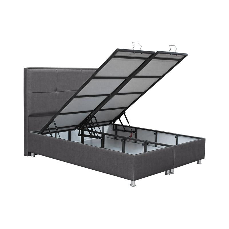 ΚΡΕΒΑΤΙ Fylliana New Nicolle ΓΚΡΙ ΜΕ ΑΠΟΘ ΧΩΡΟ 208x162x130εκ (160*200)