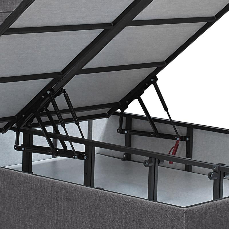 ΚΡΕΒΑΤΙ Fylliana New Nicolle ΓΚΡΙ ΜΕ ΑΠΟΘ ΧΩΡΟ 208x162x130εκ (160*200)