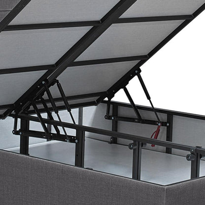 ΚΡΕΒΑΤΙ Fylliana New Nicolle ΓΚΡΙ ΜΕ ΑΠΟΘ ΧΩΡΟ 208x162x130εκ (160*200)