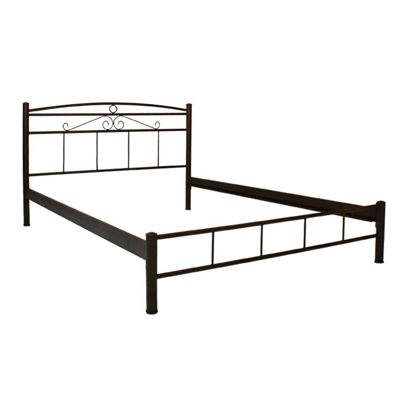 ΚΡΕΒΑΤΙ ΣΙΔΕΡΕΝΙΟ Fylliana Calliope ΚΑΦΕ ΧΡΩΜΑ 130x210x99εκ (120x200εκ)