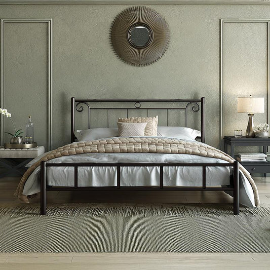 ΚΡΕΒΑΤΙ ΣΙΔΕΡΕΝΙΟ Fylliana Valery ΚΑΦΕ ΧΡΩΜΑ 160x210x99εκ (150x200εκ)