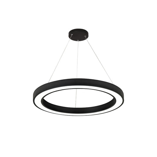 InLight Κρεμαστό φωτιστικό LED 68W 3CCT (by switch on base) σε μαύρη απόχρωση D:60cm (6073-60-BL)