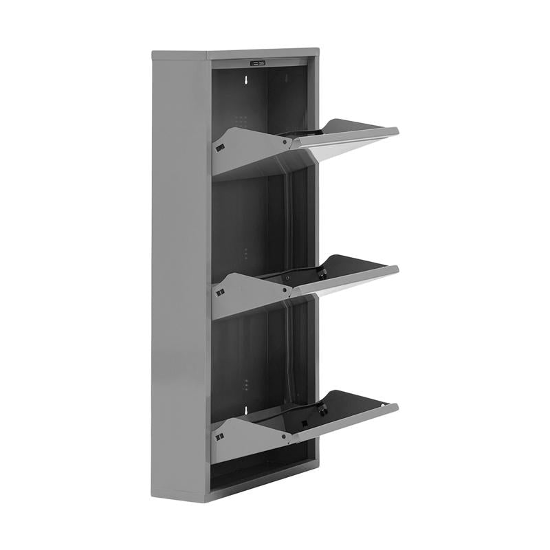 ΜΕΤΑΛΛΙΚΗ ΠΑΠΟΥΤΣΟΘΗΚΗ 3 ΘΕΣΕΩΝ FYLLIANA ΓΚΡΙ ΧΡΩΜΑ 50x15x104εκ