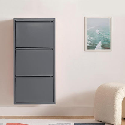 ΜΕΤΑΛΛΙΚΗ ΠΑΠΟΥΤΣΟΘΗΚΗ 3 ΘΕΣΕΩΝ FYLLIANA ΓΚΡΙ ΧΡΩΜΑ 50x15x104εκ