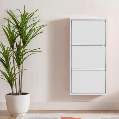 ΜΕΤΑΛΛΙΚΗ ΠΑΠΟΥΤΣΟΘΗΚΗ 3 ΘΕΣΕΩΝ FYLLIANA ΛΕΥΚΟ ΧΡΩΜΑ 50x15x104εκ