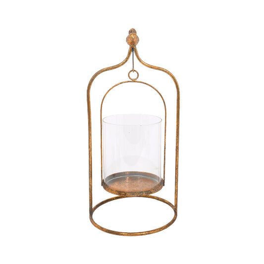 ΜΕΤΑΛΛΙΚΟ ΦΑΝΑΡΙ ΜΕ ΓΥΑΛΙ Fylliana "BIRD" 41x20x13.5εκ